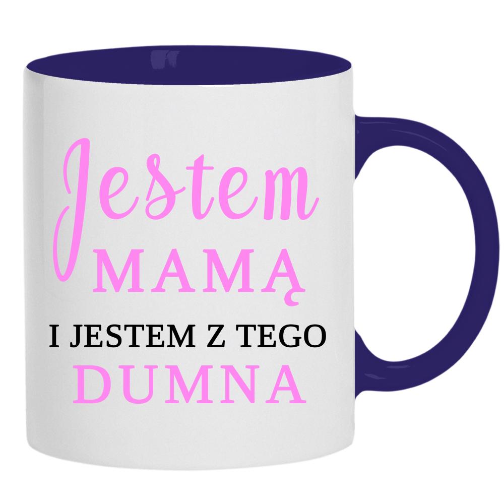 Bycie mamą to nie tylko rola to całe serce pasja kubek ucho kolor kolor navy