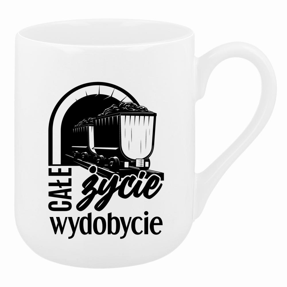 Całe życie wydobycie kubek coffee kolor biały