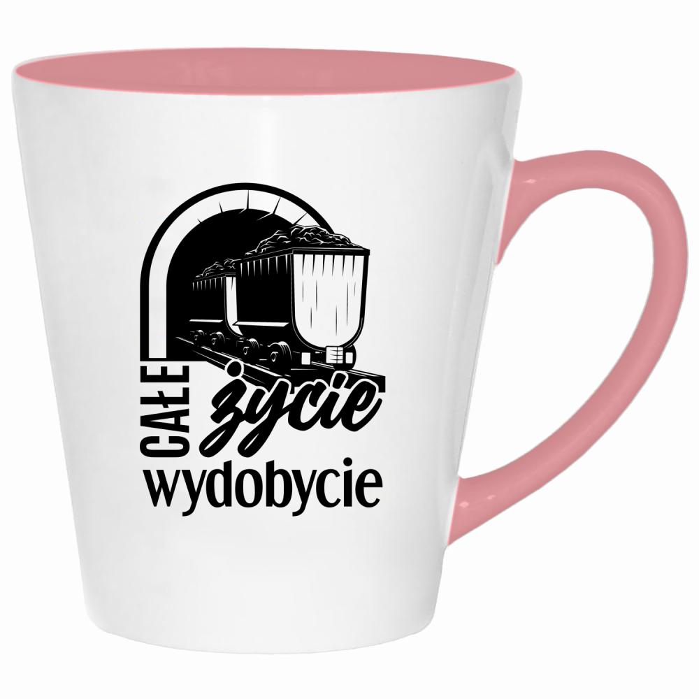 Całe życie wydobycie kubek latte kolor pink