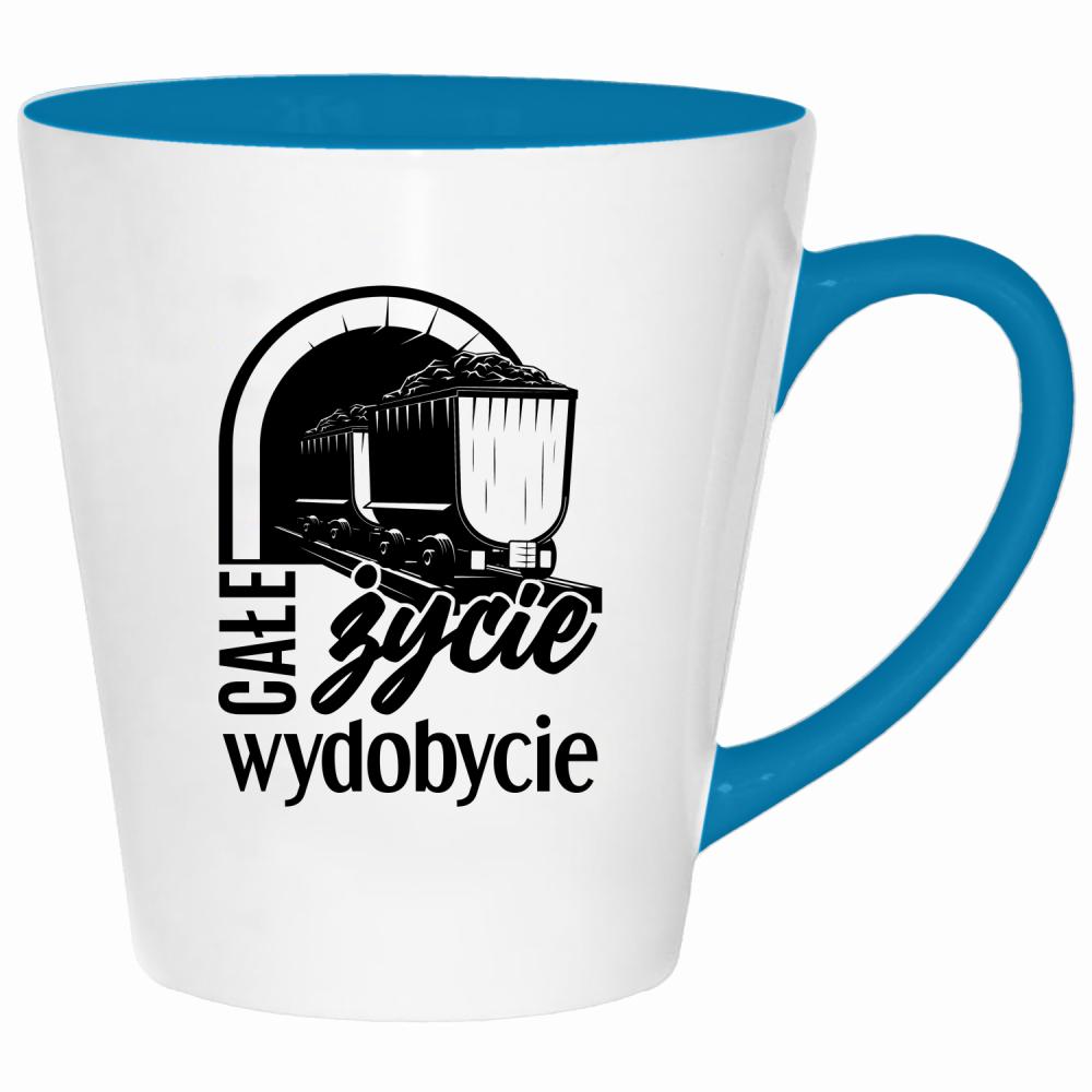 Całe życie wydobycie kubek latte kolor turkus