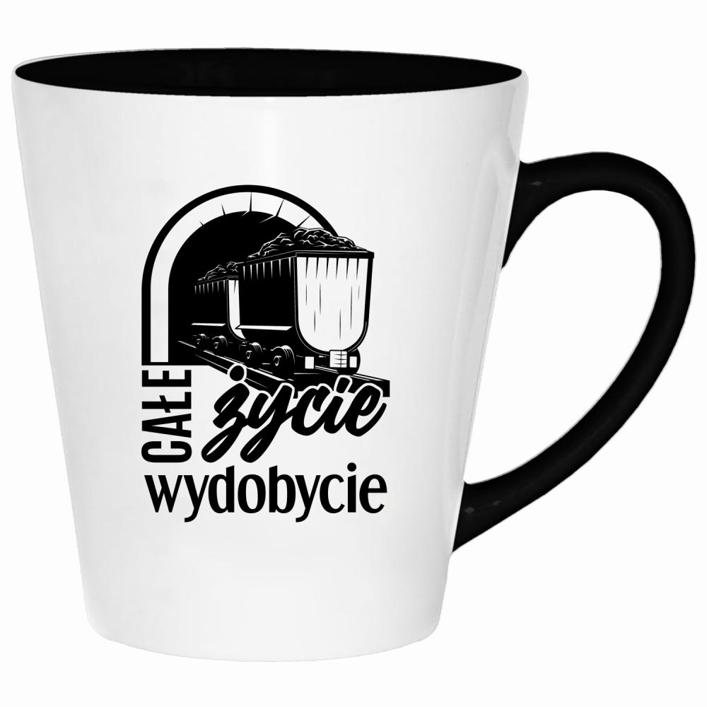 Całe życie wydobycie kubek latte kolor żółty