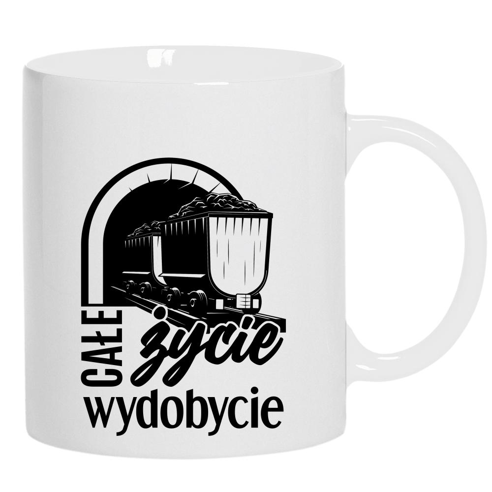 Całe życie wydobycie kubek ucho kolor kolor biały