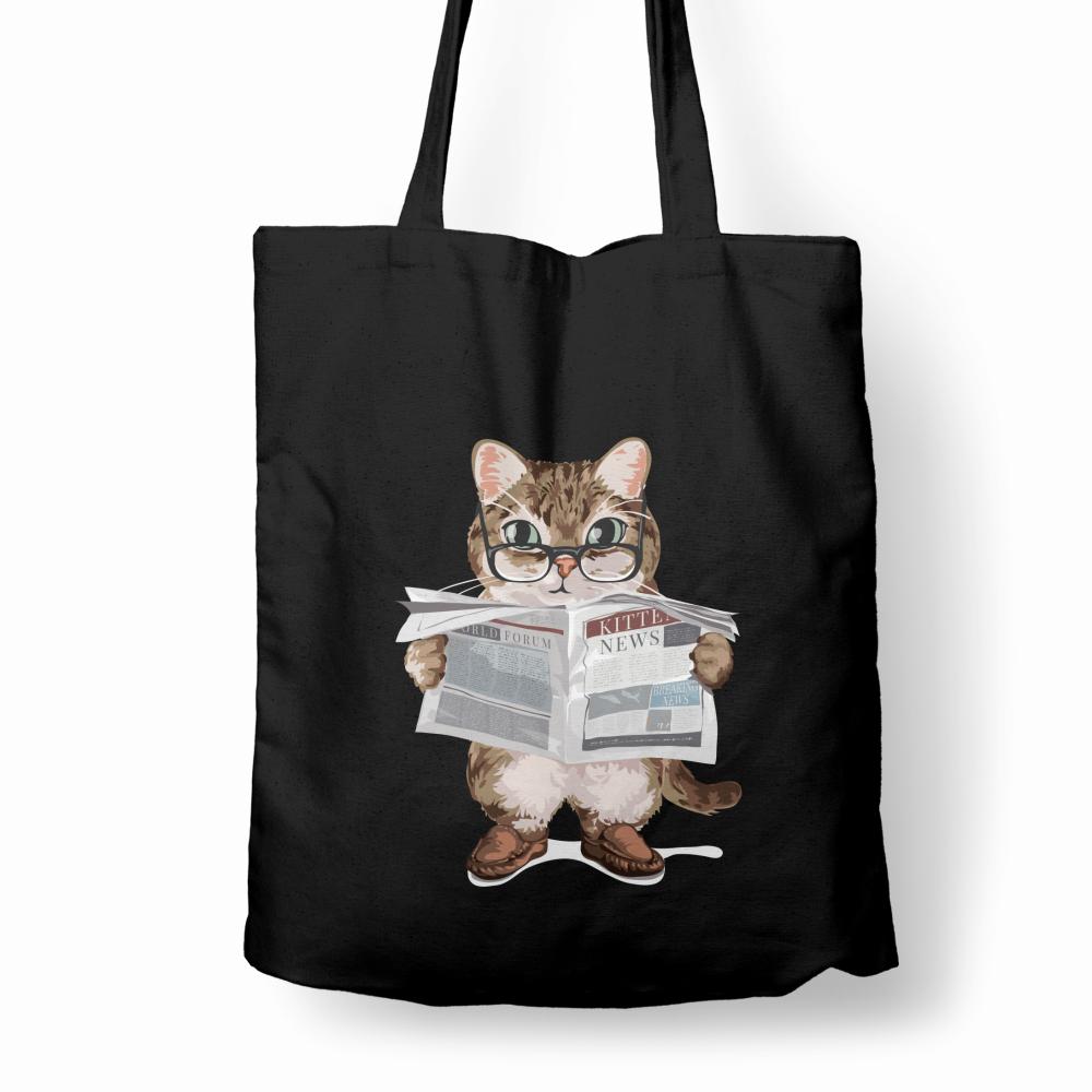 Cat News torba bawełniana