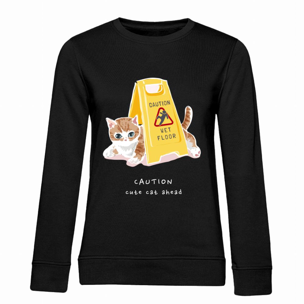 Caution! Cute Cat Ahead bluza damska bez kaptura