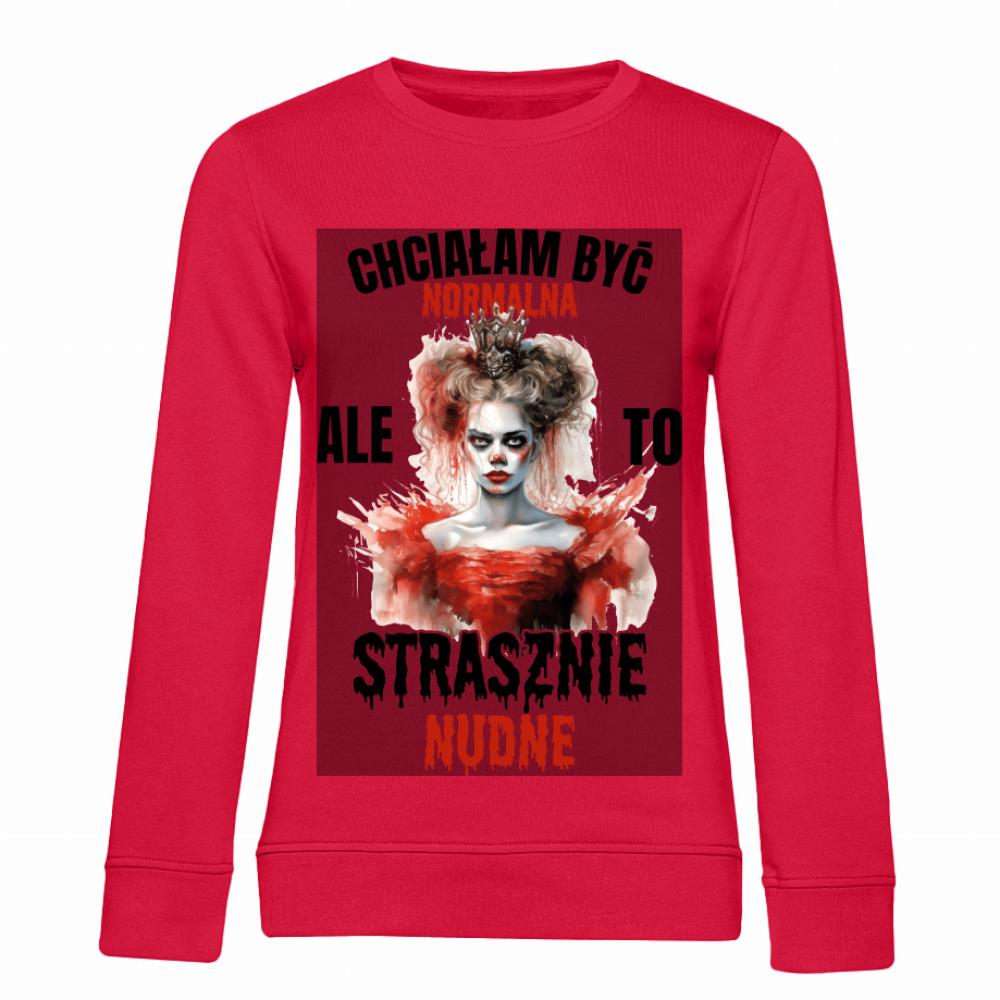 Chciałam być normalna… ale to strasznie nudne bluza damska bez kaptura kolor czerwony