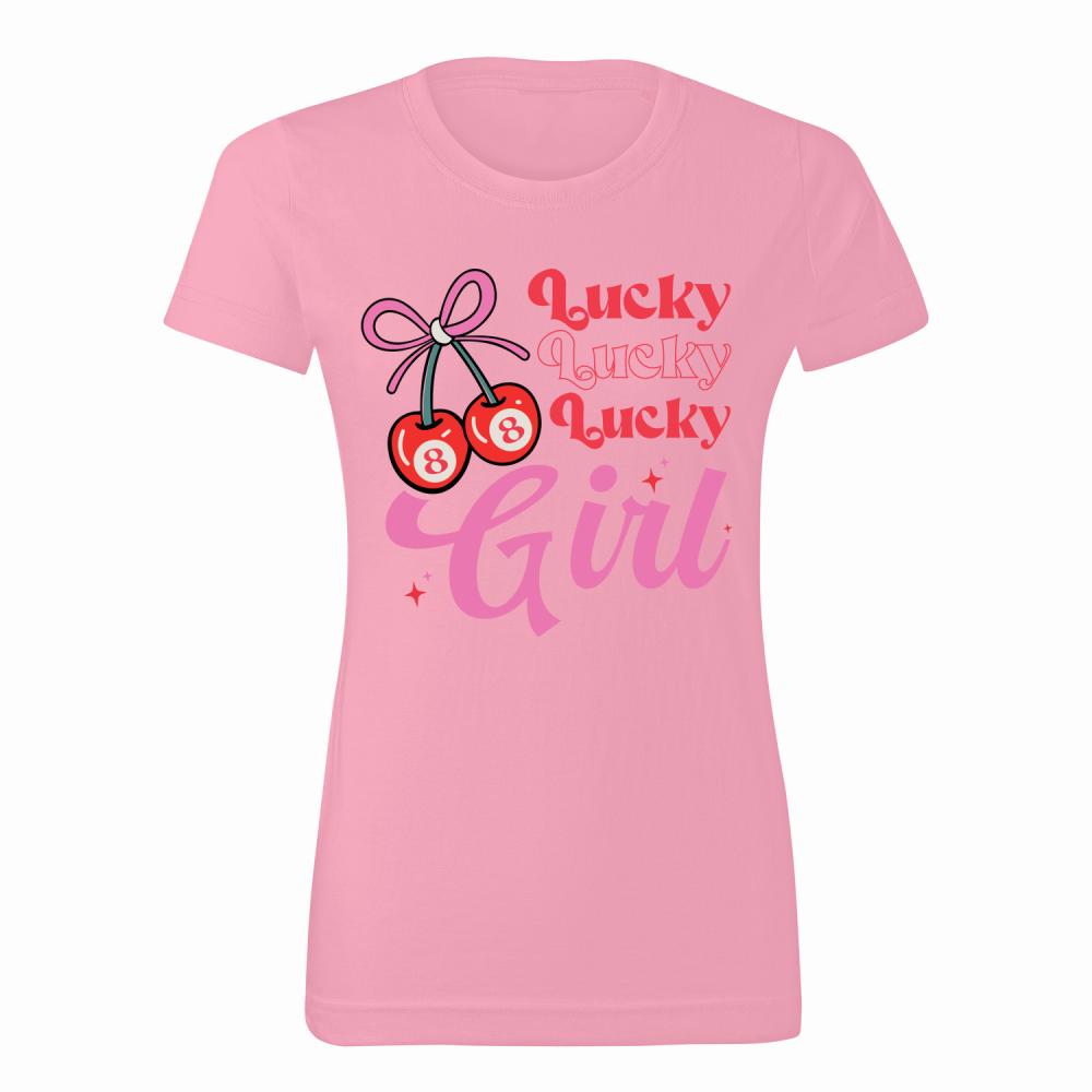 Cherry - Lucky Girl Pink koszulka damska