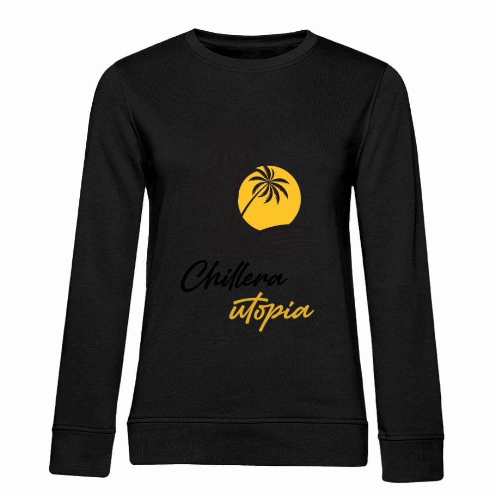 Chillera Utopia bluza damska bez kaptura kolor czarnyy