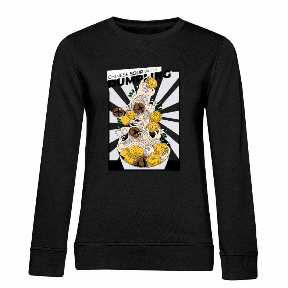 Chinese Soup with Dumpling bluza damska bez kaptura kolor biały