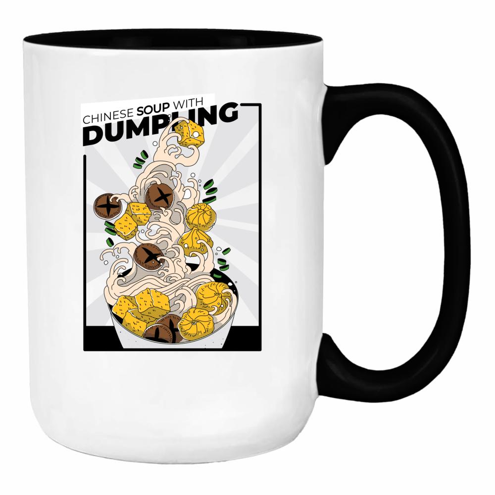 Chinese Soup with Dumpling duży kubek ucho kolor kolor czerwony