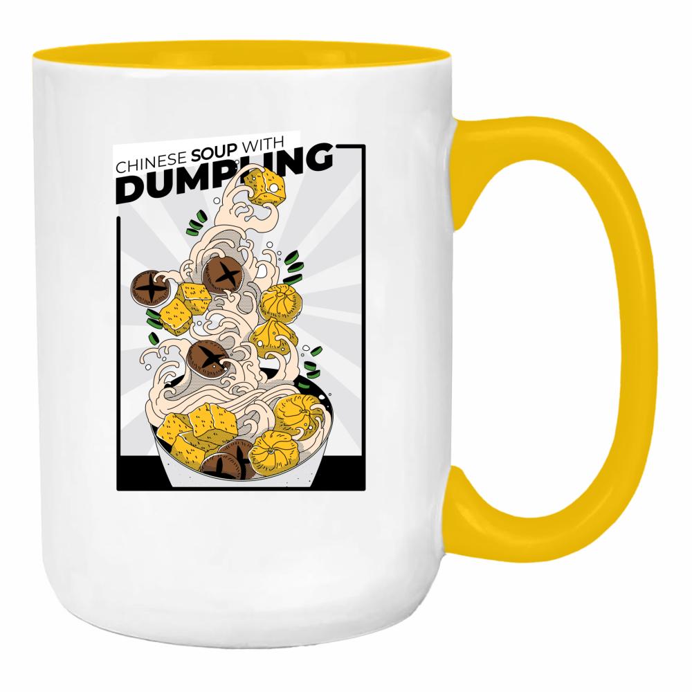 Chinese Soup with Dumpling duży kubek ucho kolor kolor żółty