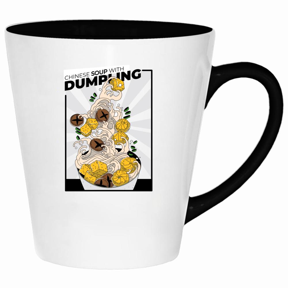 Chinese Soup with Dumpling kubek latte kolor jasnofioletowy