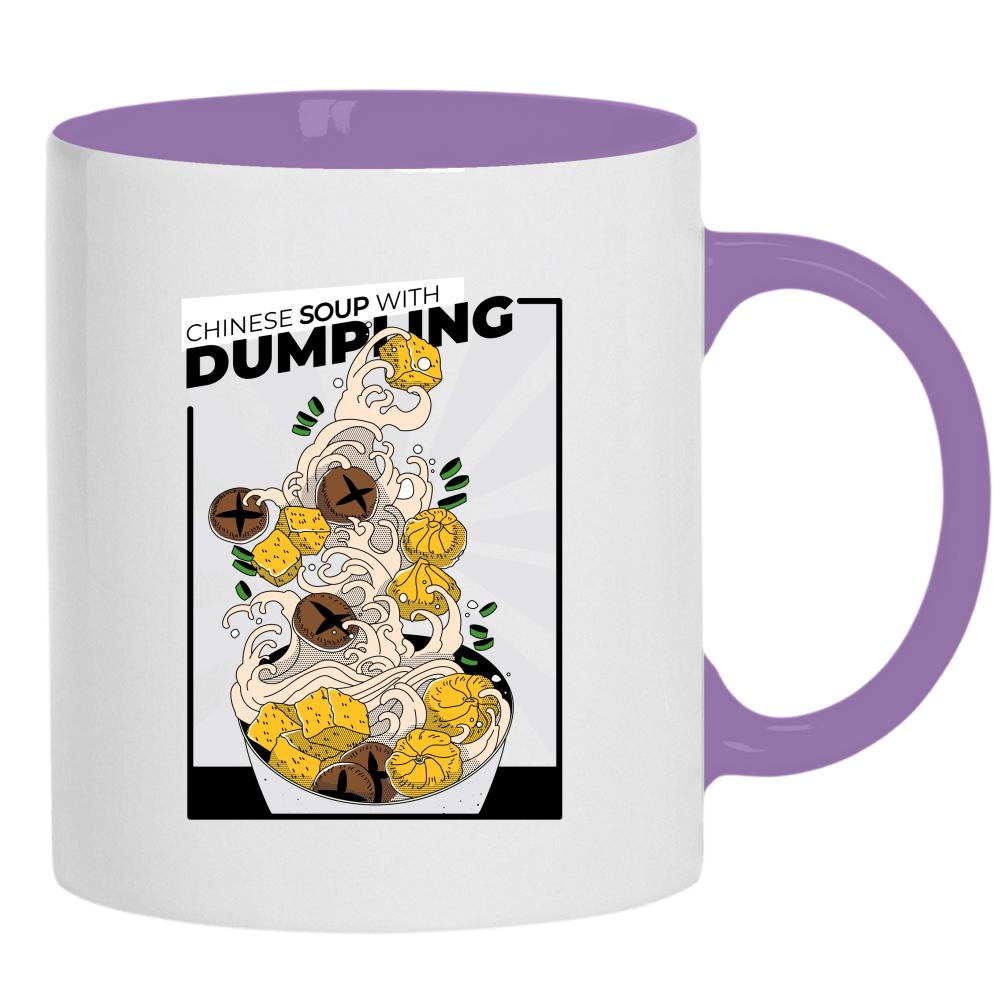 Chinese Soup with Dumpling kubek ucho kolor kolor jasnofioletowy