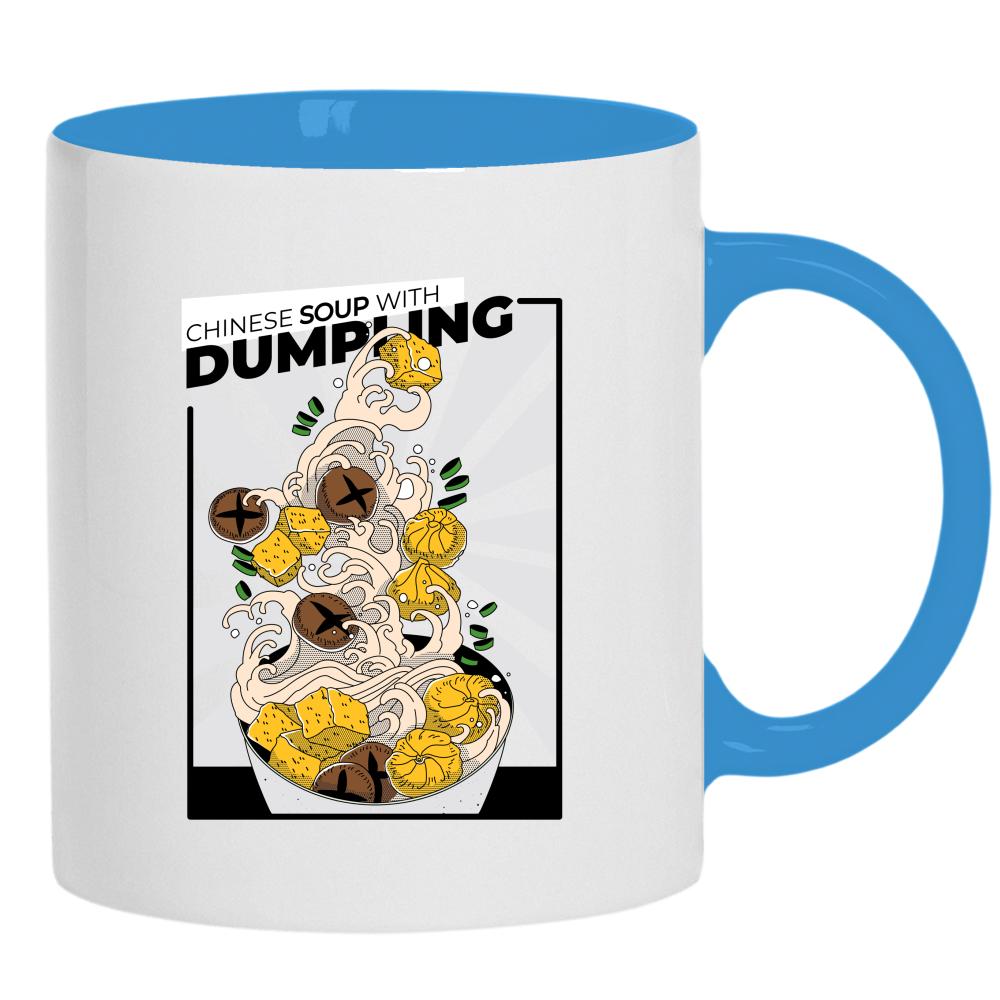 Chinese Soup with Dumpling kubek ucho kolor kolor jasnoniebieski