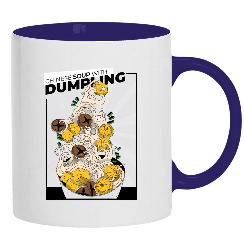 Chinese Soup with Dumpling kubek ucho kolor kolor navy