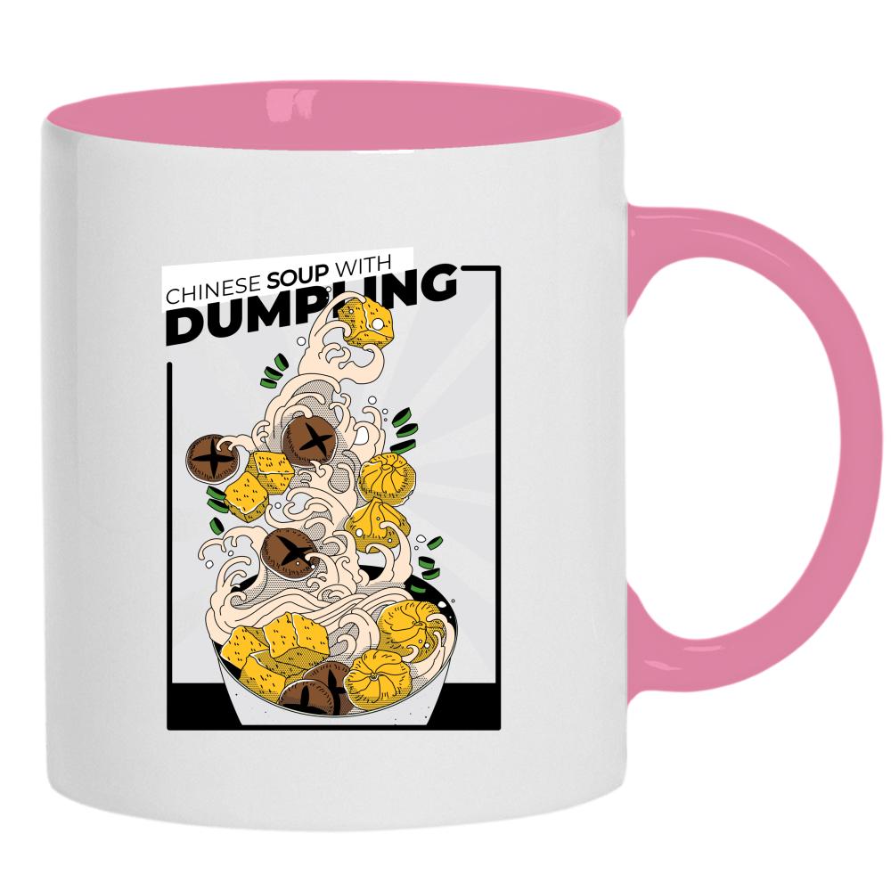 Chinese Soup with Dumpling kubek ucho kolor kolor różowy