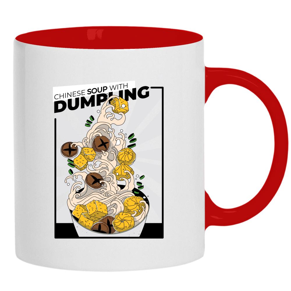 Chinese Soup with Dumpling kubek ucho kolor kolor żółtyy