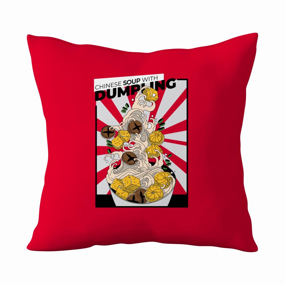 Chinese Soup with Dumpling poduszka kolor czerwony