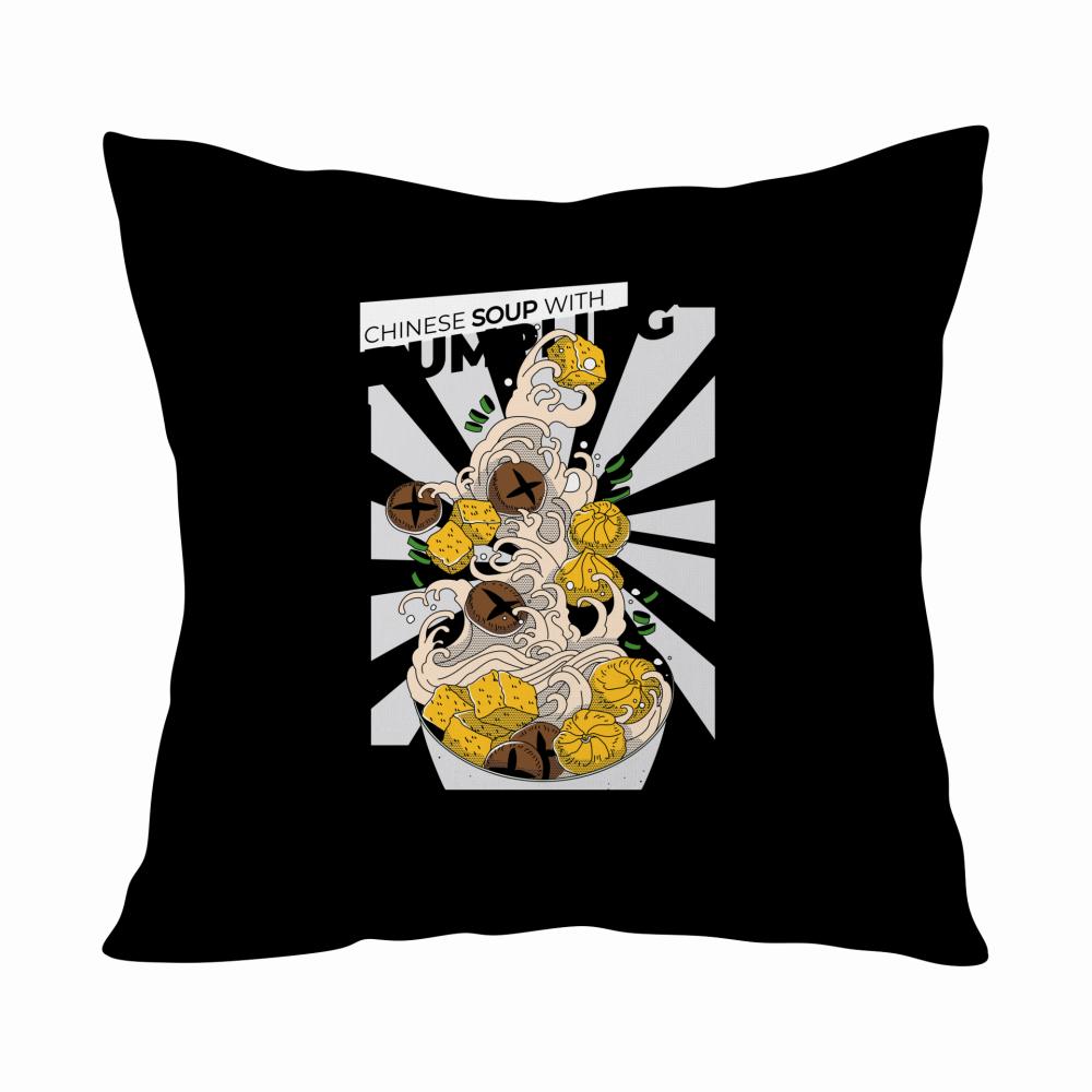 Chinese Soup with Dumpling poduszka kolor red