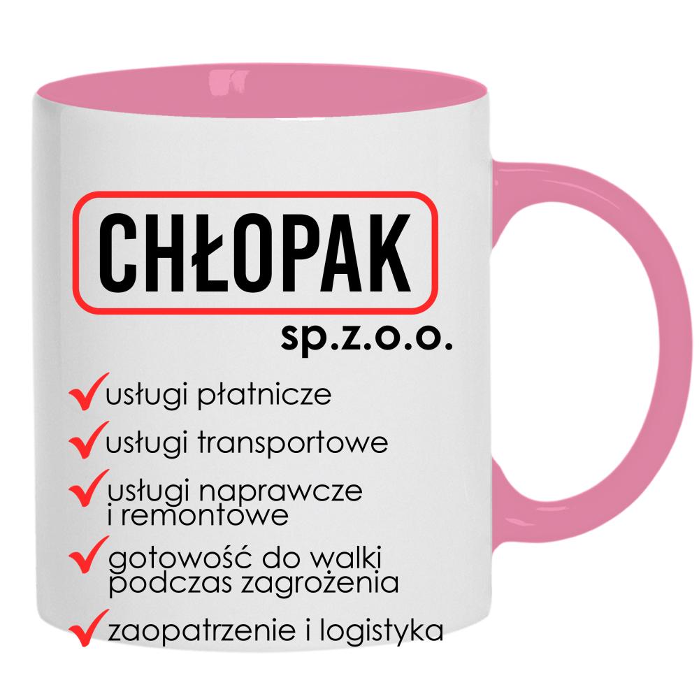 CHŁOPAK sp. z o.o kubek ucho kolor kolor różowy