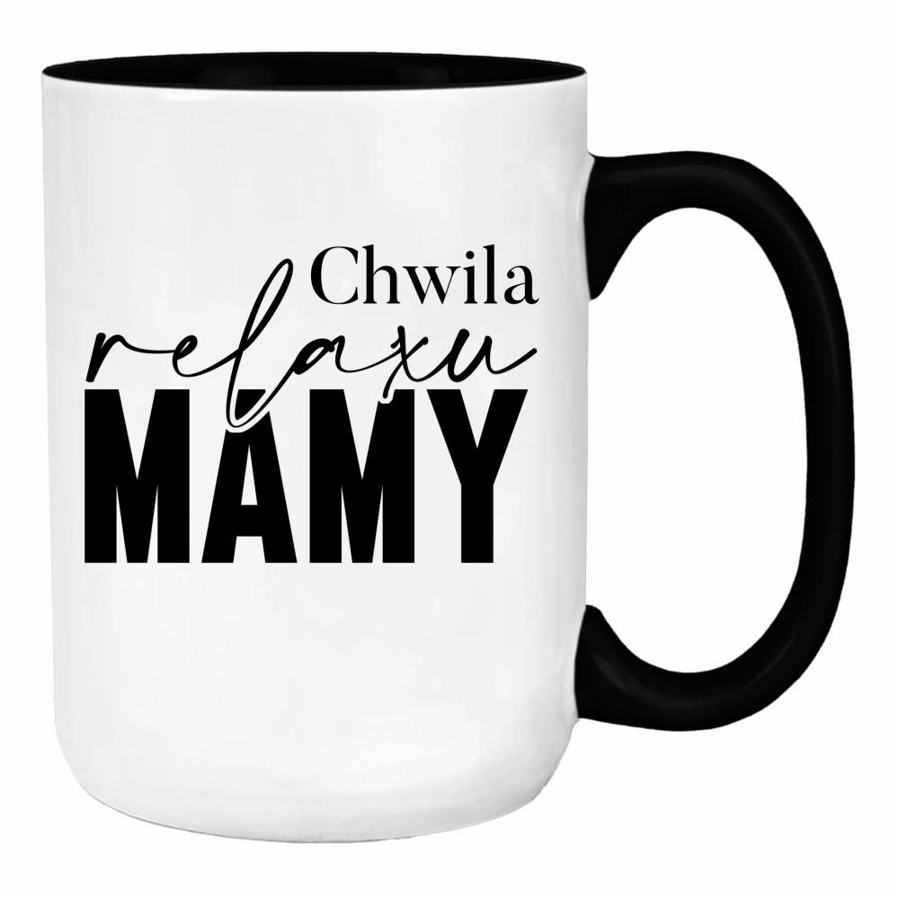 Chwila relaksu mamy duży kubek ucho kolor kolor czarny