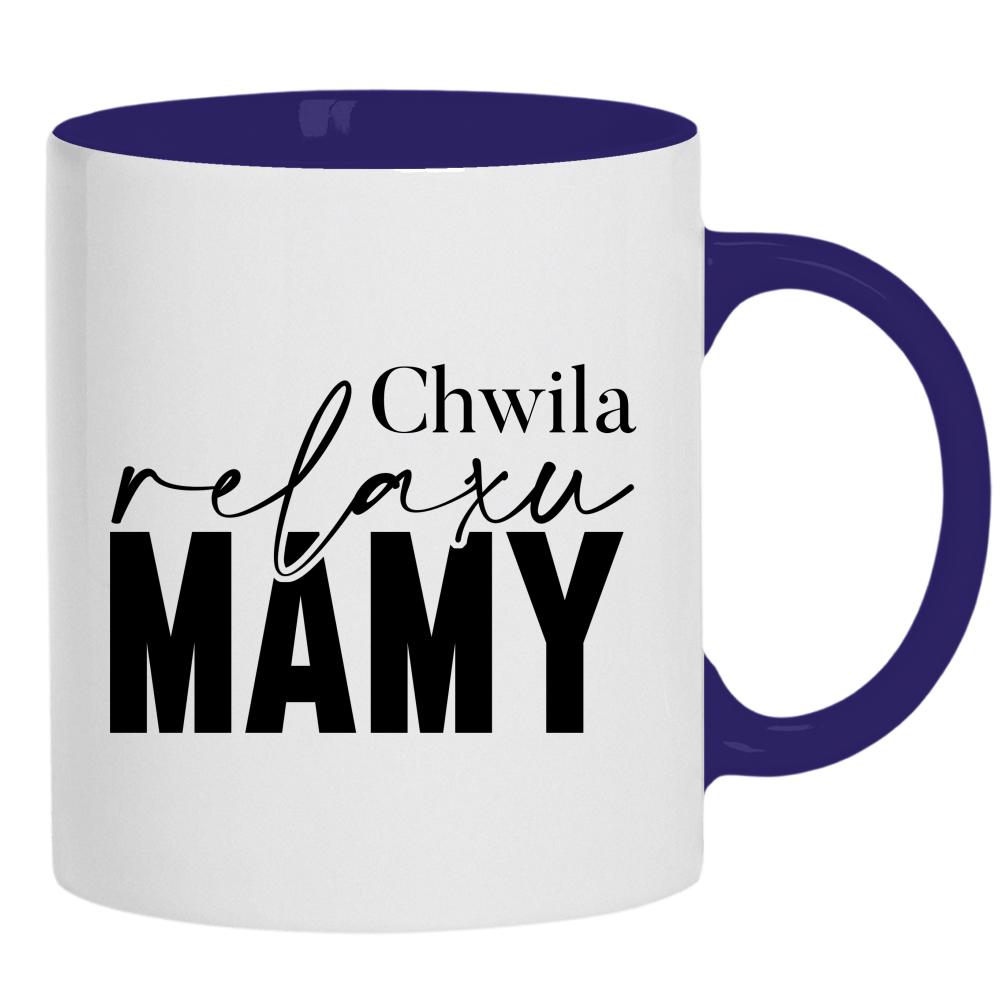 Chwila relaksu mamy kubek ucho kolor kolor navy