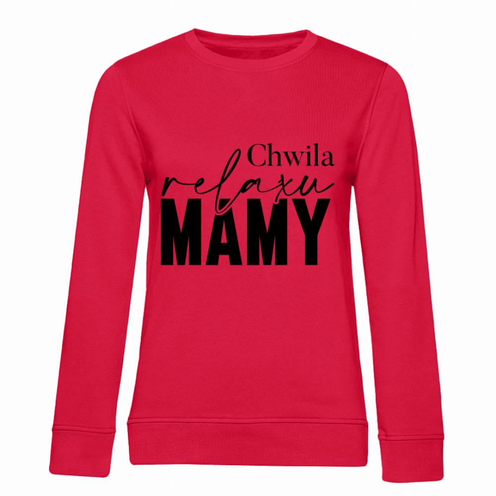 Chwila relaxu Mamy bluza damska bez kaptura kolor czerwony
