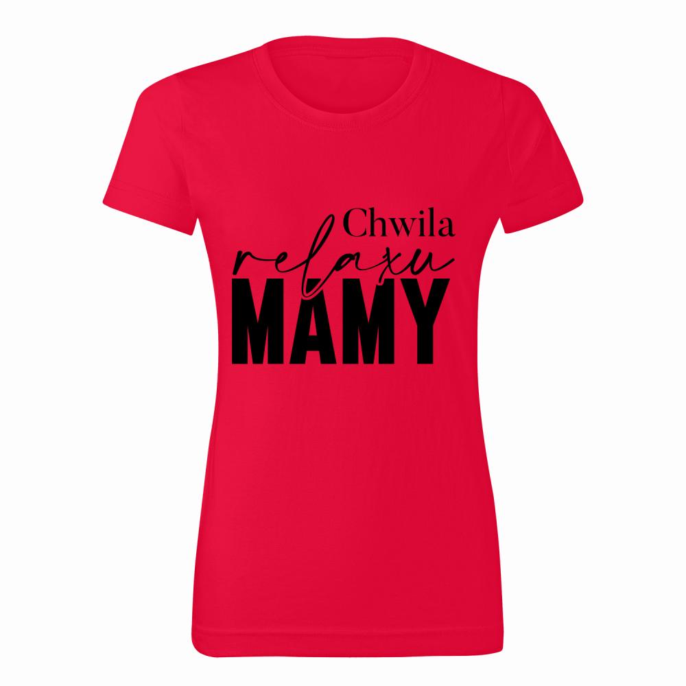 Chwila relaxu Mamy koszulka damska kolor czerwony