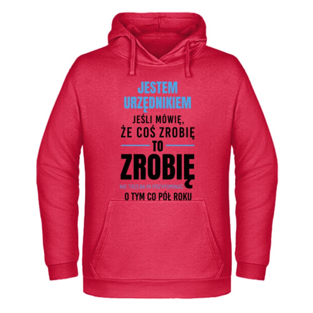Cierpliwość, precyzja i… szczypta ironii bluza męska z kapturem kolor czerwony