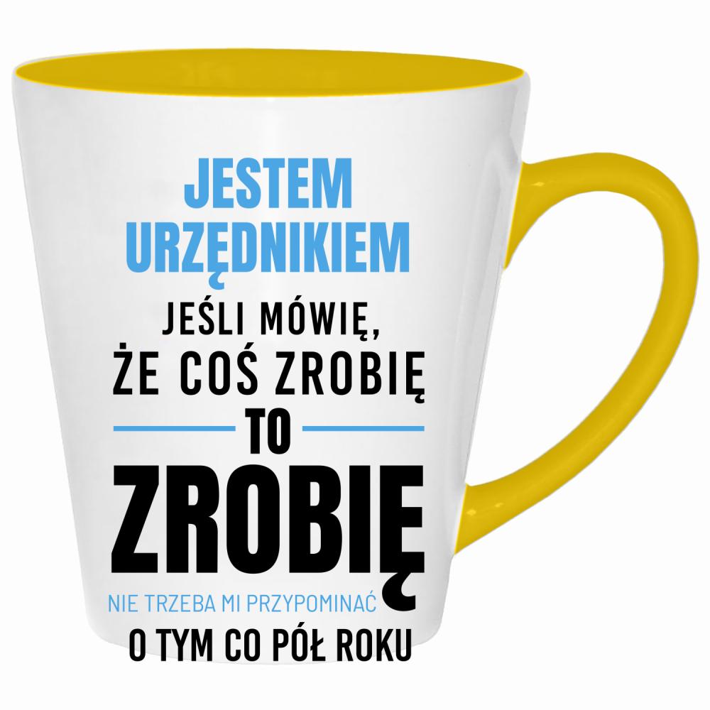 Cierpliwość, precyzja i… szczypta ironii kubek latte kolor żółtyy
