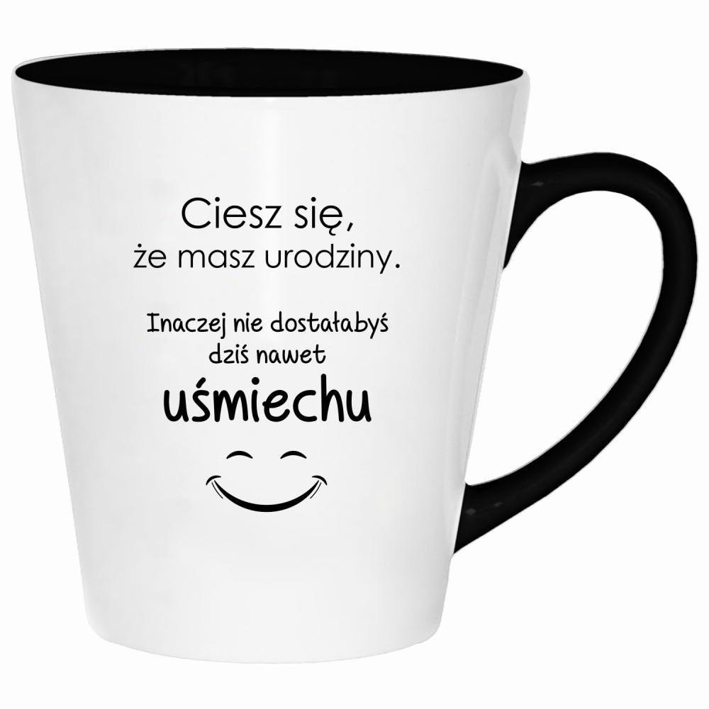 Ciesz się, że masz urodziny kubek latte kolor żółty