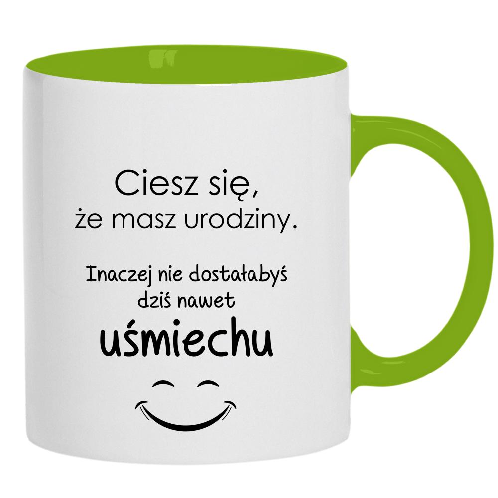 Ciesz się, że masz urodziny kubek ucho kolor kolor zielony