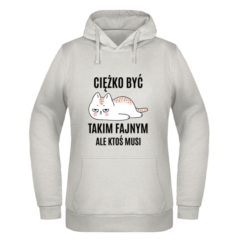 Ciężko być Takim Fajnym bluza damska z kapturem kolor vanilla milkshake
