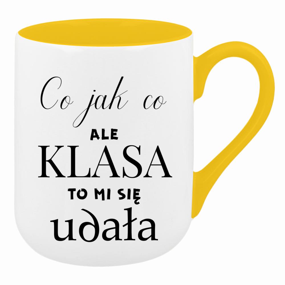 Co jak co, ale klasa to mi się udała kubek coffee kolor żółty