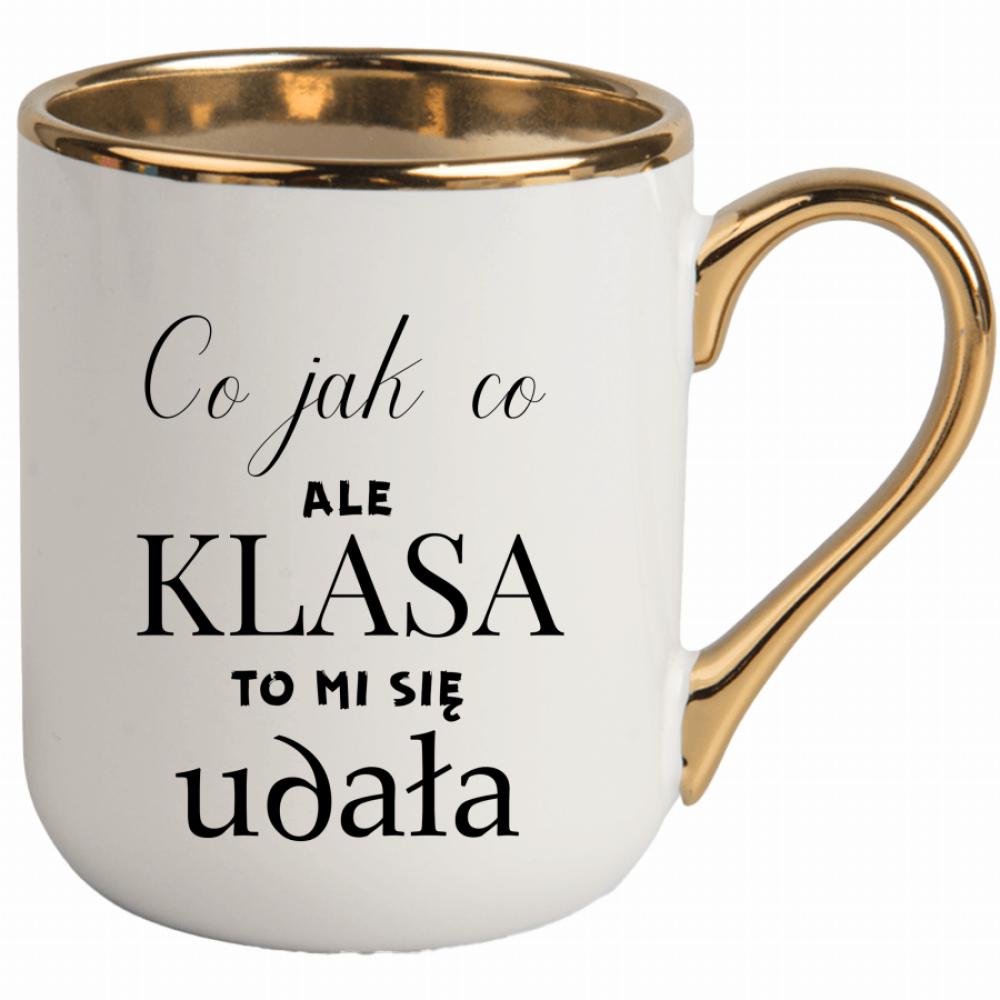 Co jak co, ale klasa to mi się udała kubek elegant biały kolor zielony