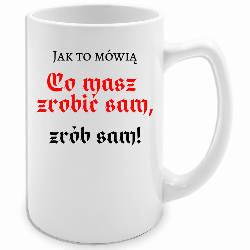 Co masz zrobić sam, zrób sam! kubek biały 413 ml kolor pastelowy fiolet