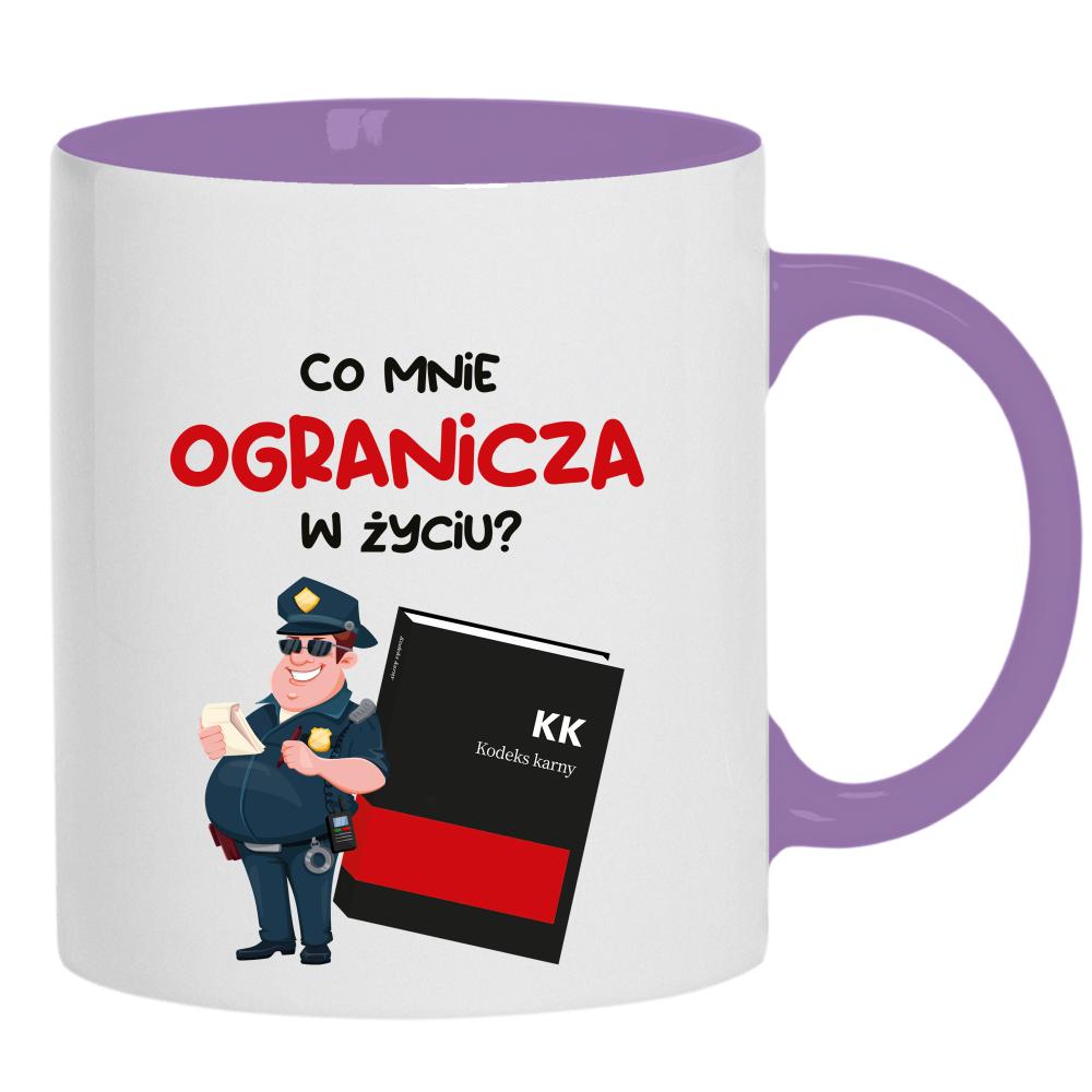 Co mnie ogranicza w życiu? kubek ucho kolor kolor jasnofioletowy