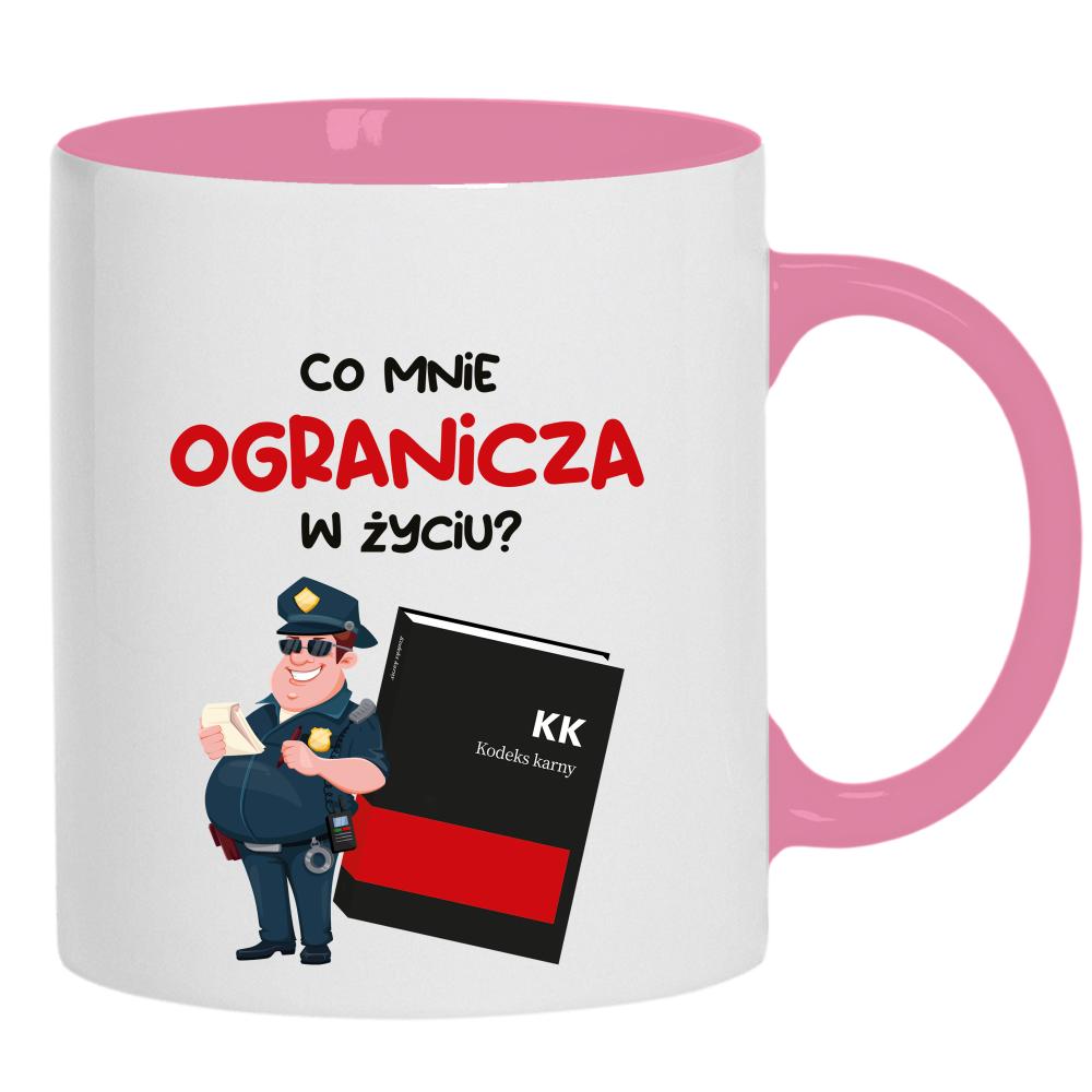 Co mnie ogranicza w życiu? kubek ucho kolor kolor różowy