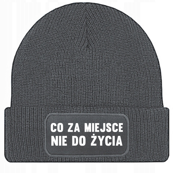 Co za miejsce, nie do życia 2 czapka zimowa kolor czapka zimowa szara