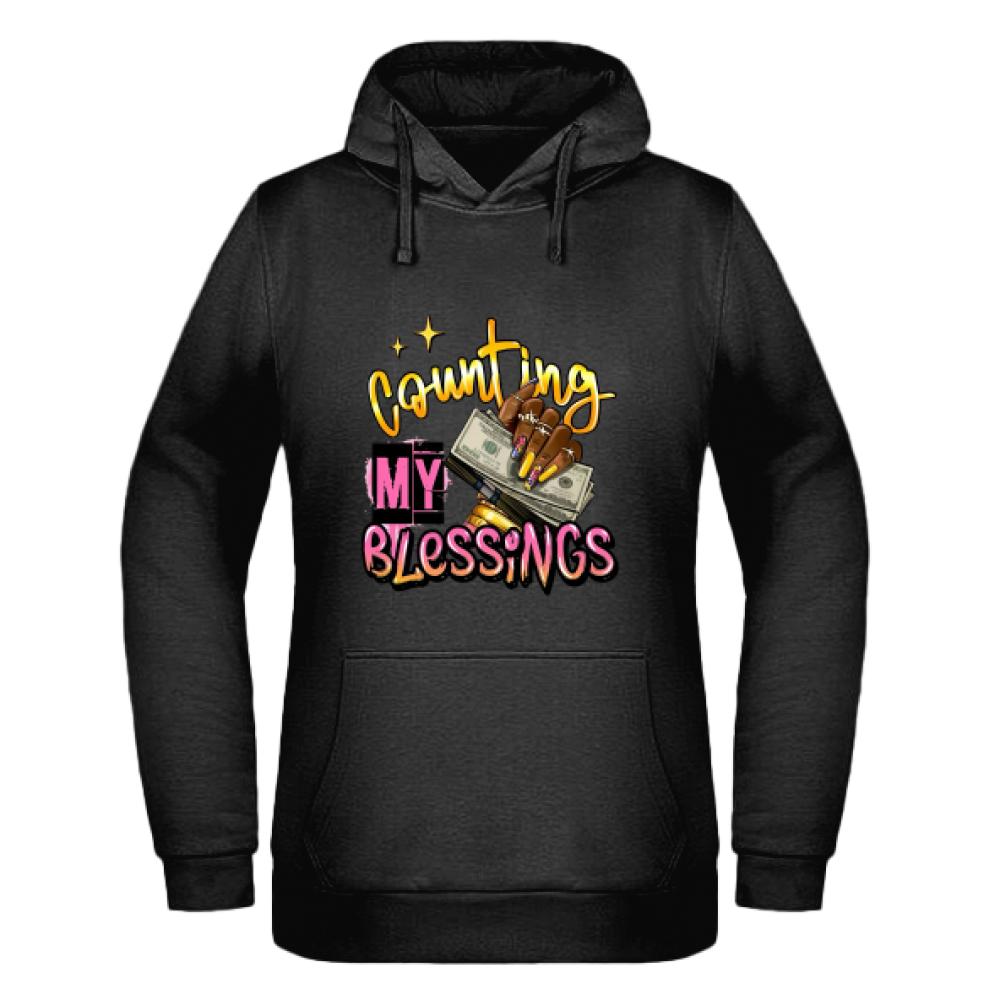 Counting My Blessings bluza damska z kapturem kolor różowy