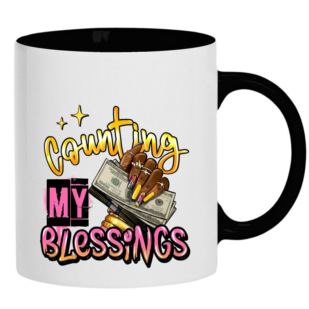Counting My Blessings kubek ucho kolor kolor czarnyy