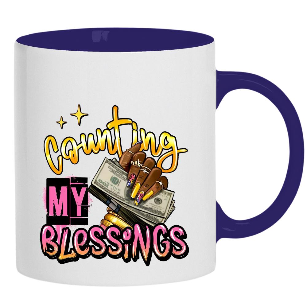 Counting My Blessings kubek ucho kolor kolor navy
