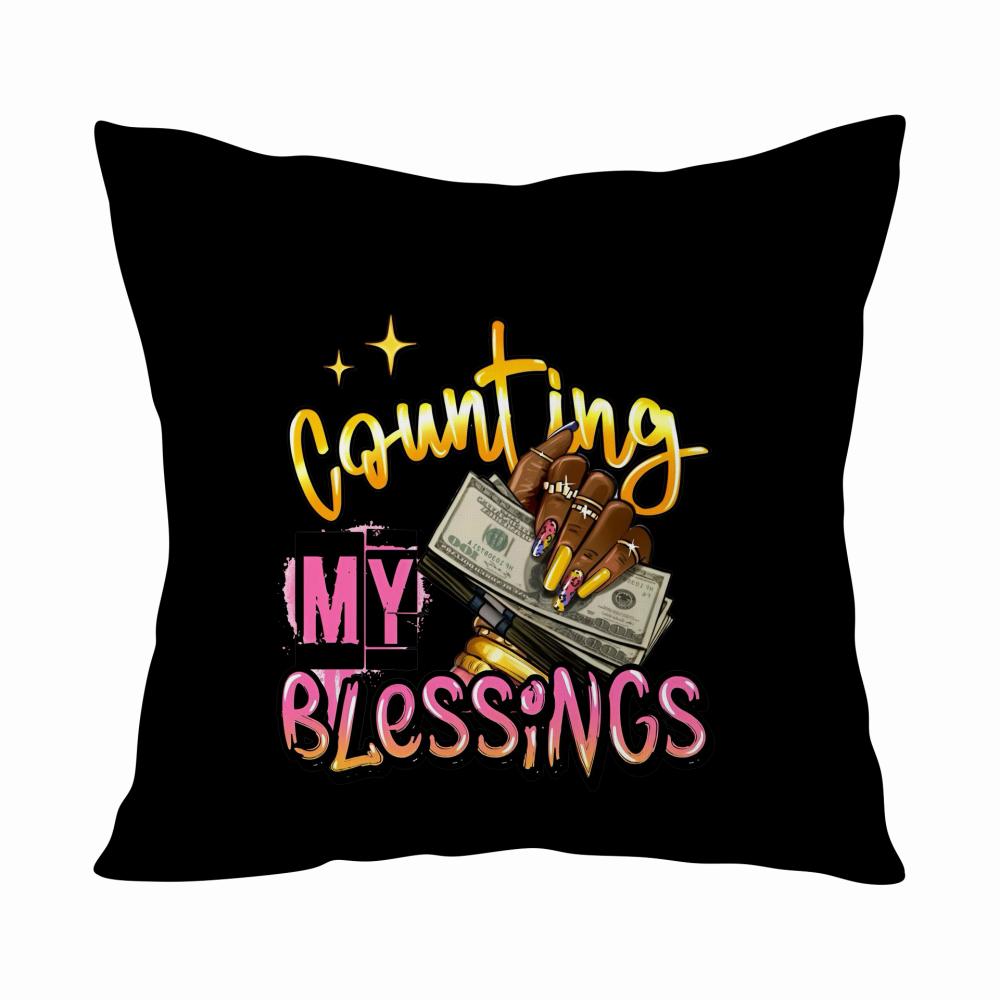 Counting My Blessings poduszka kolor czarnyy