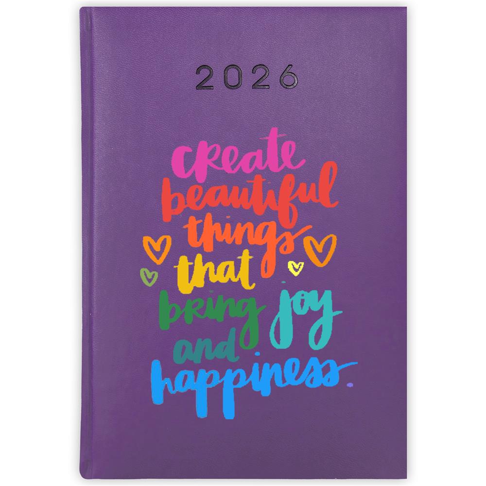 Create beautiful things kalendarz książkowy a5 2026 kolor fioletowy