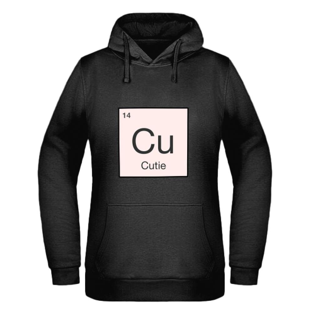 Cu Cutie 14 bluza damska z kapturem kolor czarnyy