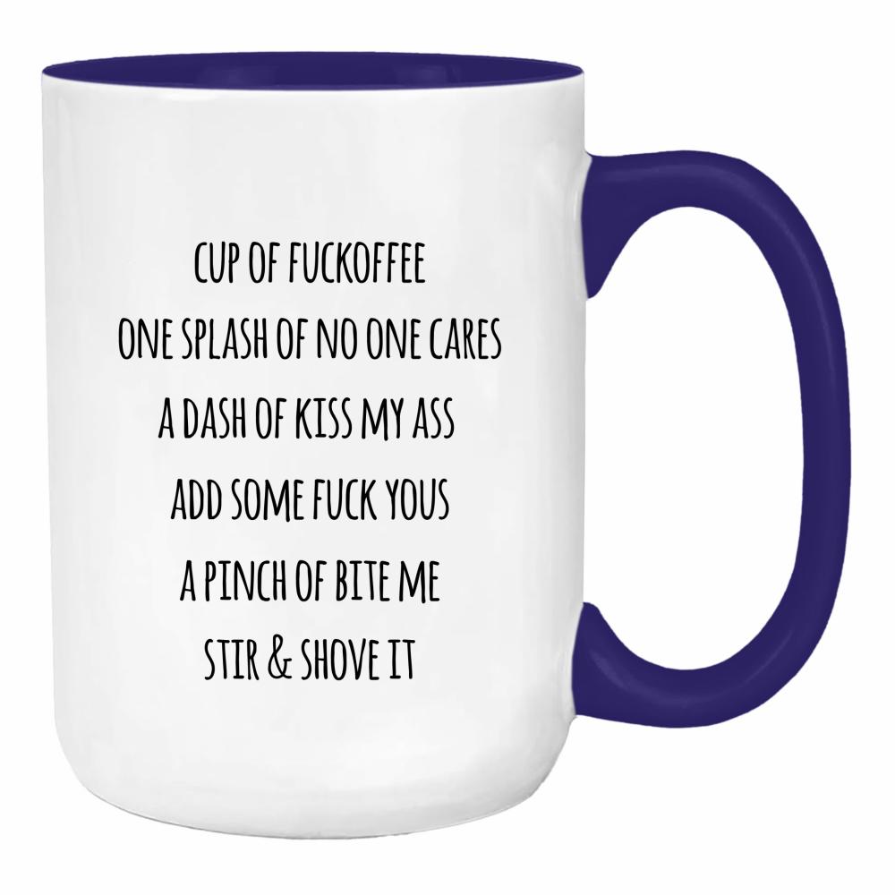 Cup of Fuckoffee duży kubek ucho kolor kolor navy