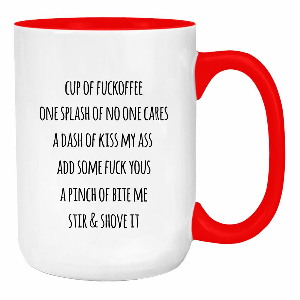 Cup of Fuckoffee duży kubek ucho kolor kolor red