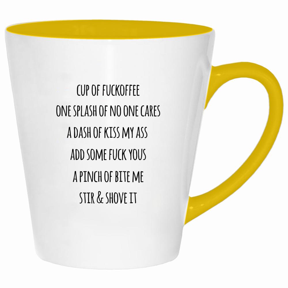 Cup of Fuckoffee kubek latte kolor żółtyy
