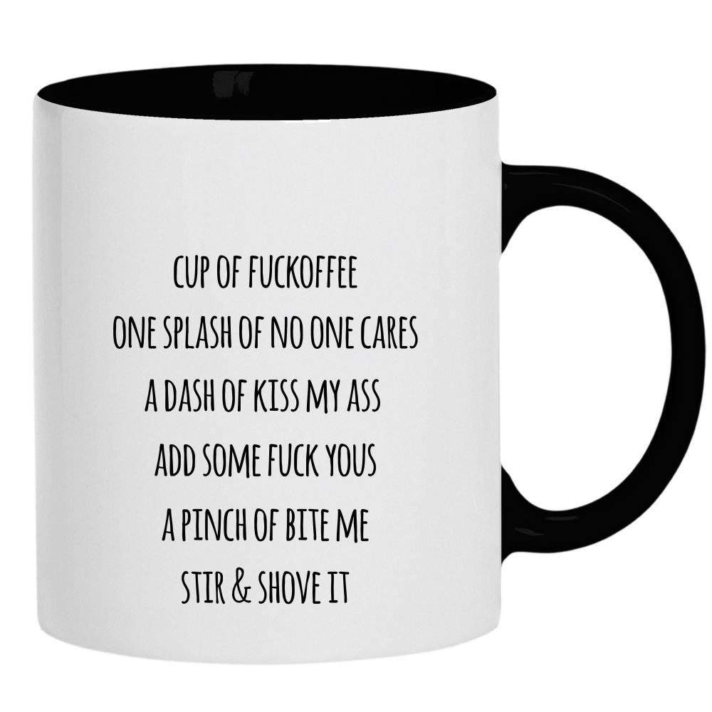 Cup of Fuckoffee kubek ucho kolor kolor czarnyy