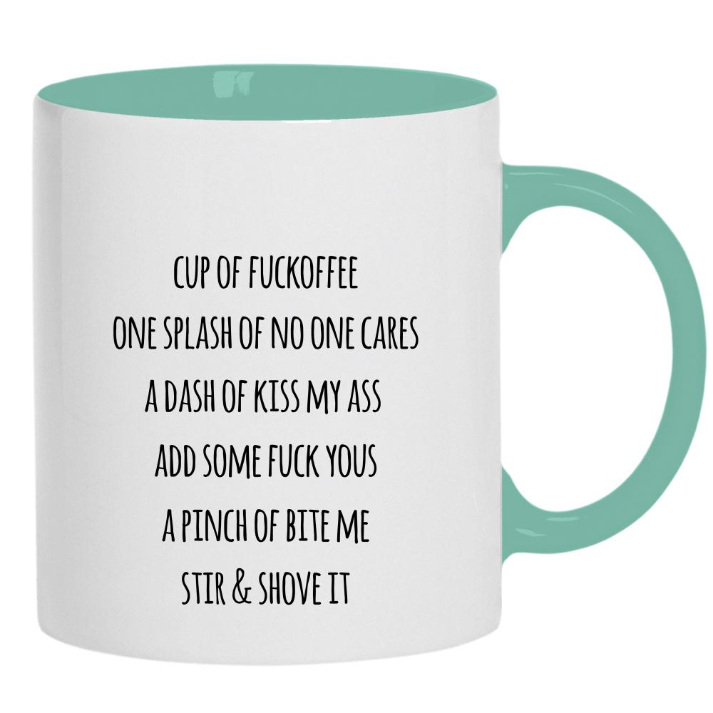 Cup of Fuckoffee kubek ucho kolor kolor miętowo zielony