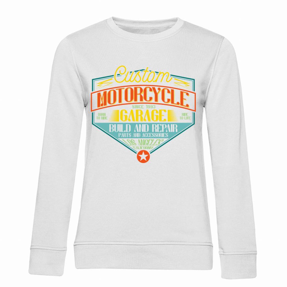 Custom Motorcycle Garage bluza damska bez kaptura kolor biały
